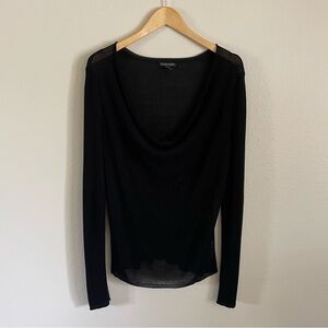 Eileen Fisher Cowl-Neck Sweater Top Black Size Medium